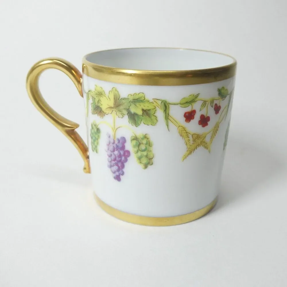 Pampres Cup & Saucer - 1737 Ancienne Manufacture Royal Limoges France Grapes